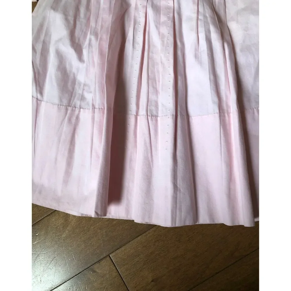 Vintage handmade Embroidered Dresses pink & white 12-18 months